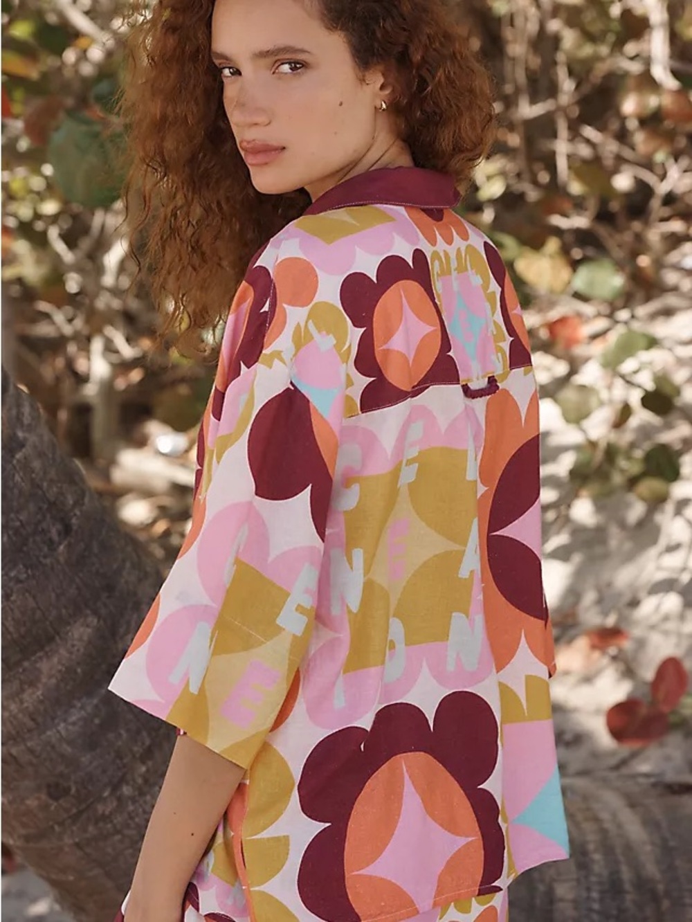Celandine x Holly Clarke Linen-Blend Short-Sleeve Buttondown Shirt